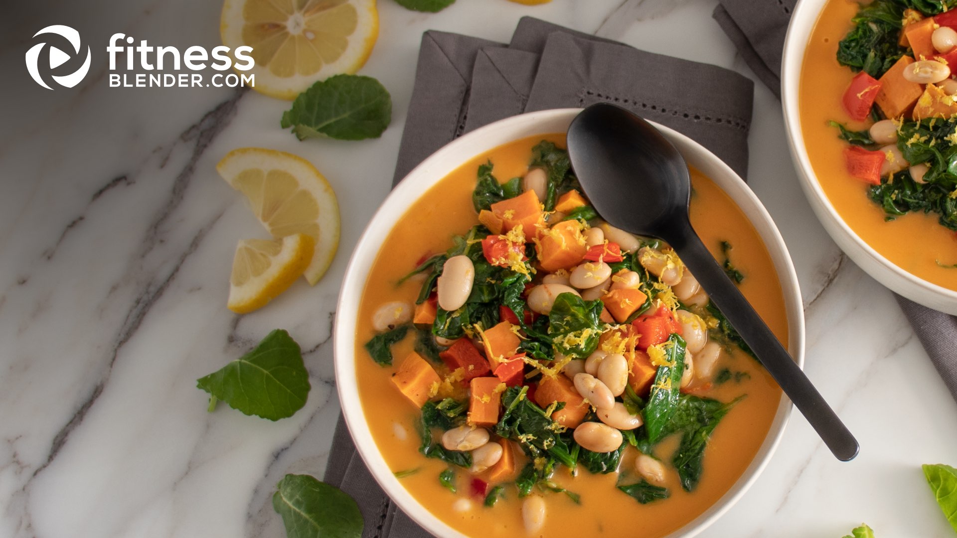 ProteinPacked Vegan Sweet Potato and Kale Soup Fitness Blender