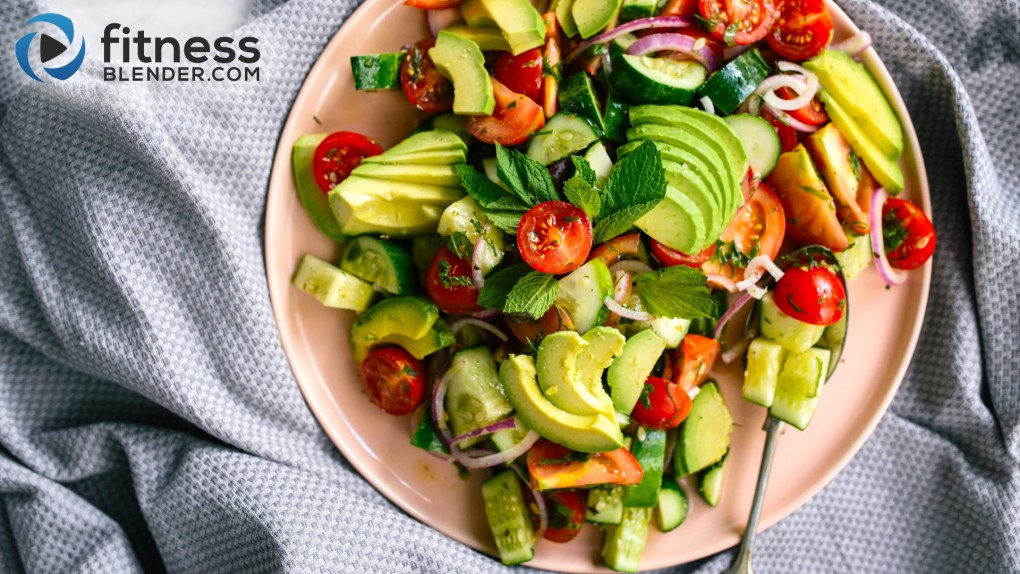 Tomato, cucumber and avocado salad + Easy dressing recipe