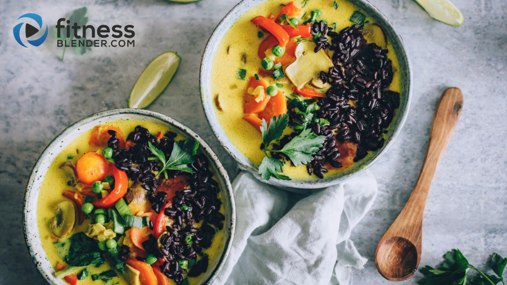 Yellow Curry Soup with Black Rice