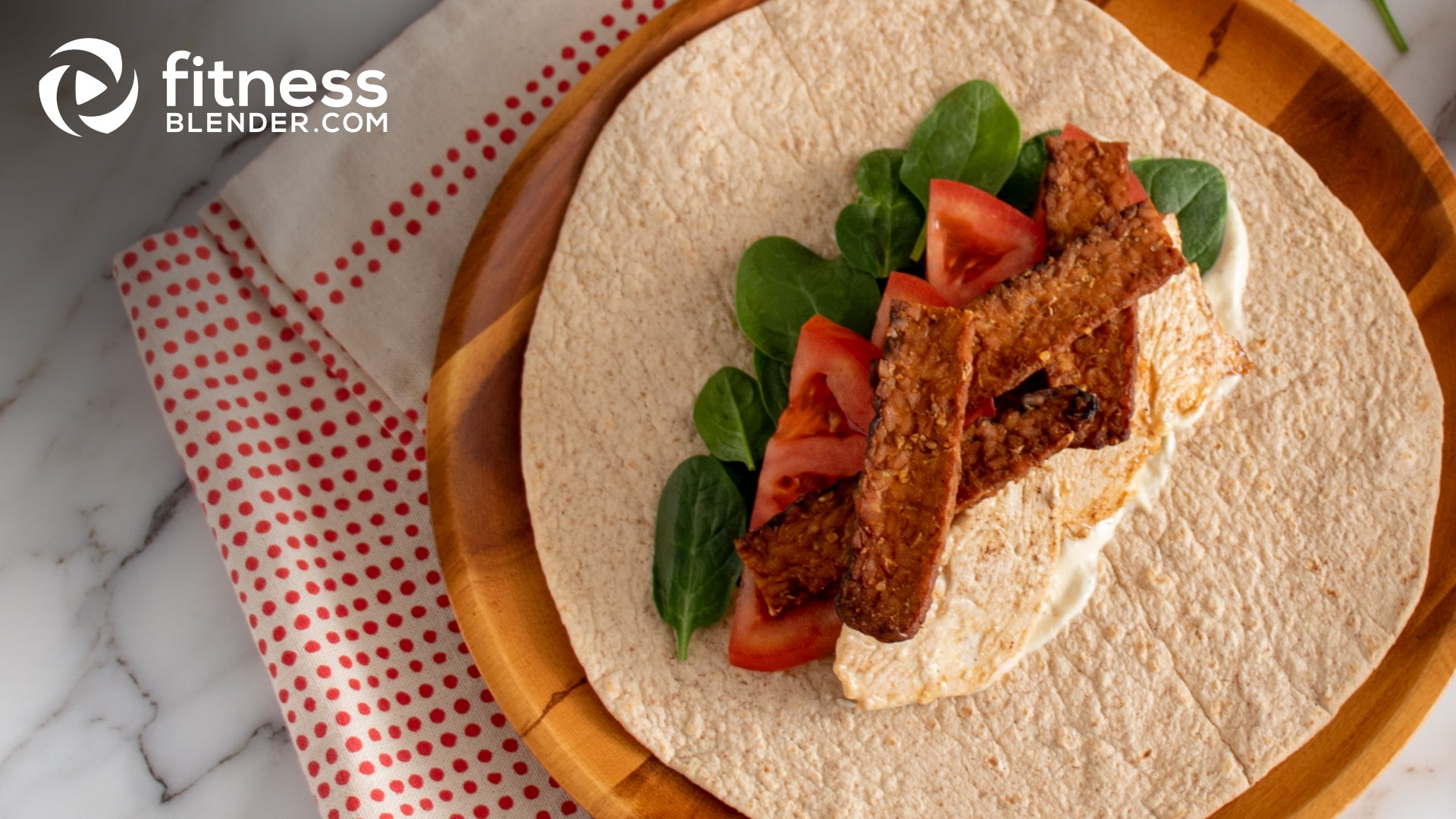 Chicken and Tempeh Bacon Club Wrap Fitness Blender