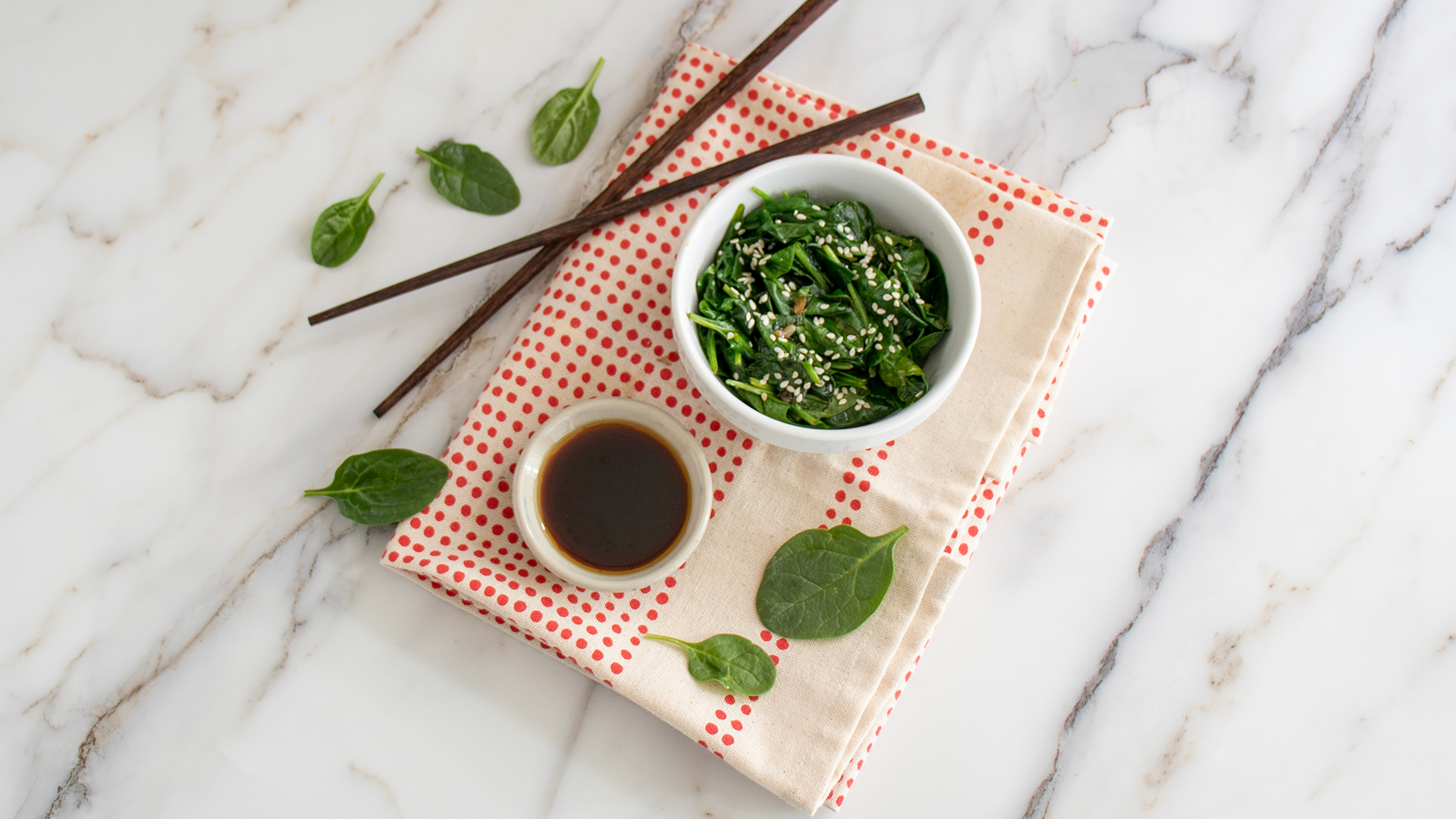 Sesame Spinach Side With Sesame Oil and Soy Sauce Fitness Blender