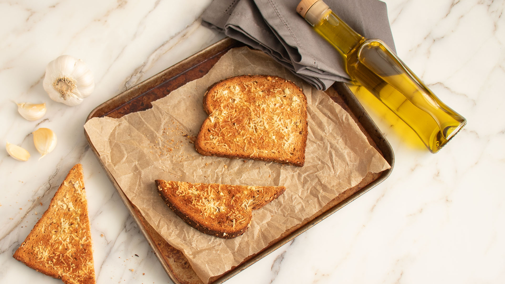 Parmesan Garlic Bread With Whole Wheat Bread and Olive Oil Fitness