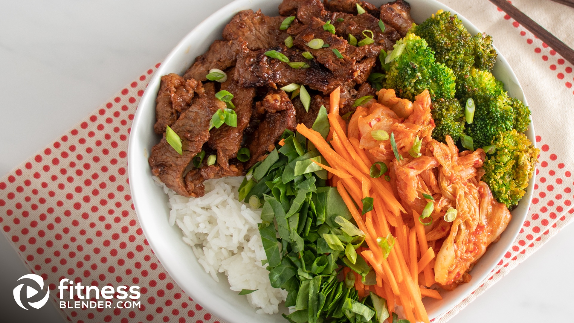 Korean Bulgogi Bowls with Beef, Kimchi, and Vegetables Fitness Blender