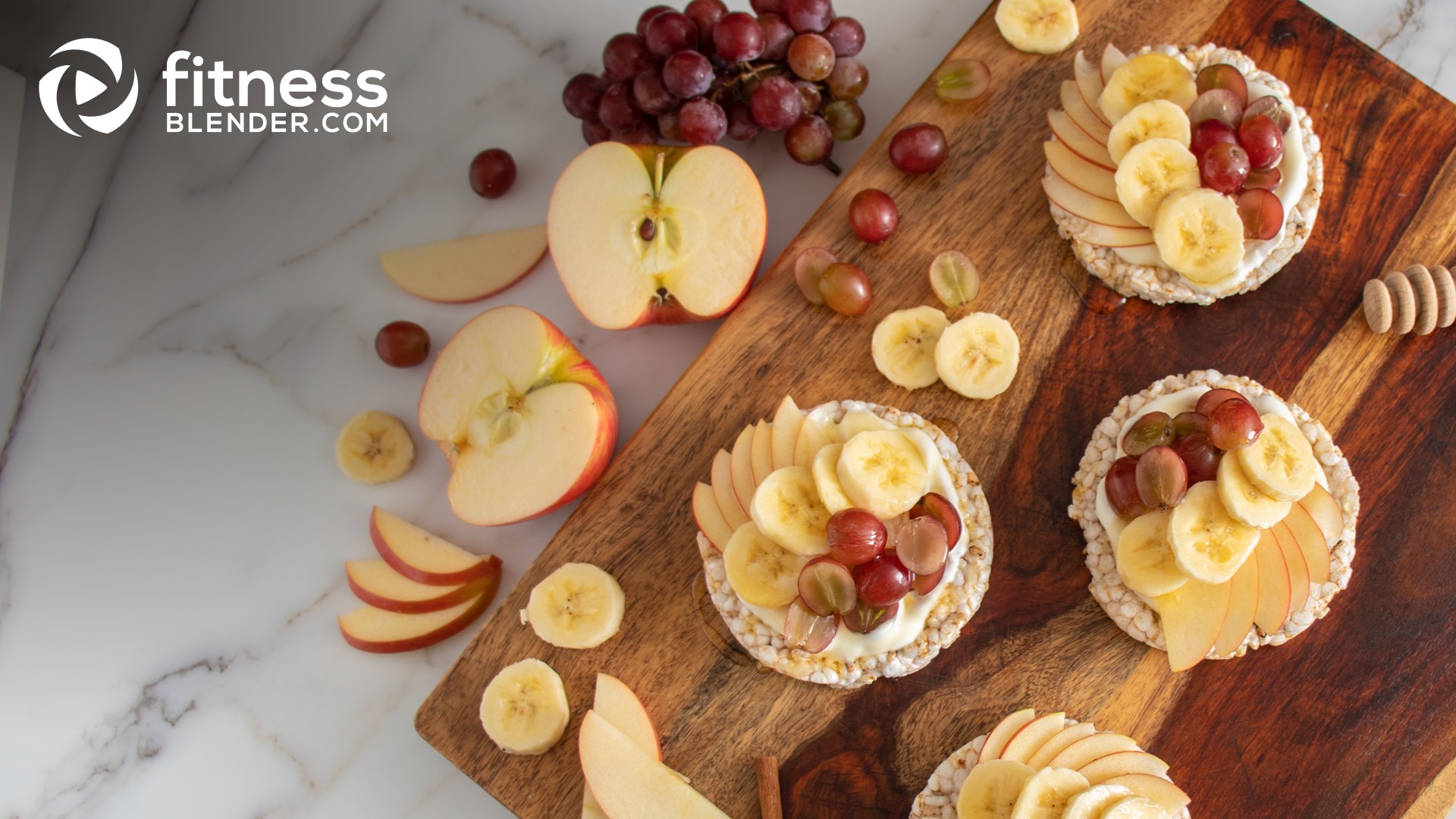 Fruity and FullyLoaded Rice Cakes Fitness Blender