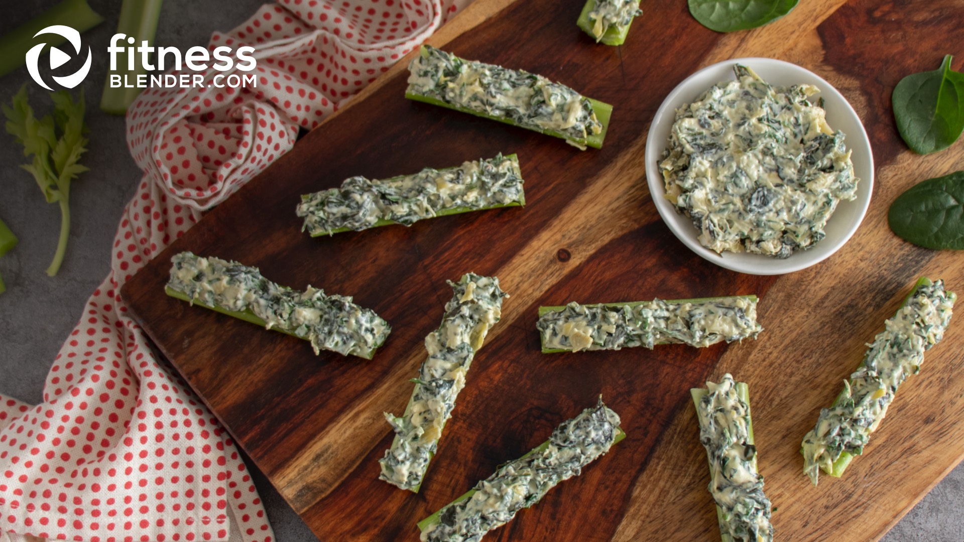 Spinach Dip Stuffed Celery Fitness Blender