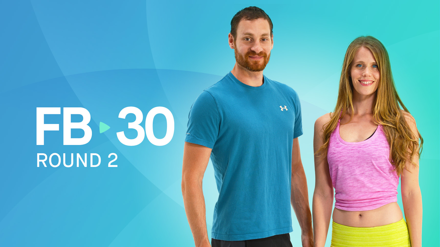 A woman in a plank and a man doing a burpee demonstrate an intense FB 30 8 week fat loss program workout.